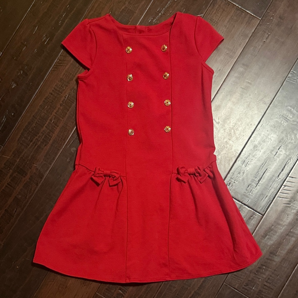 Gymboree Vibrant Red Dress with Gold Accents